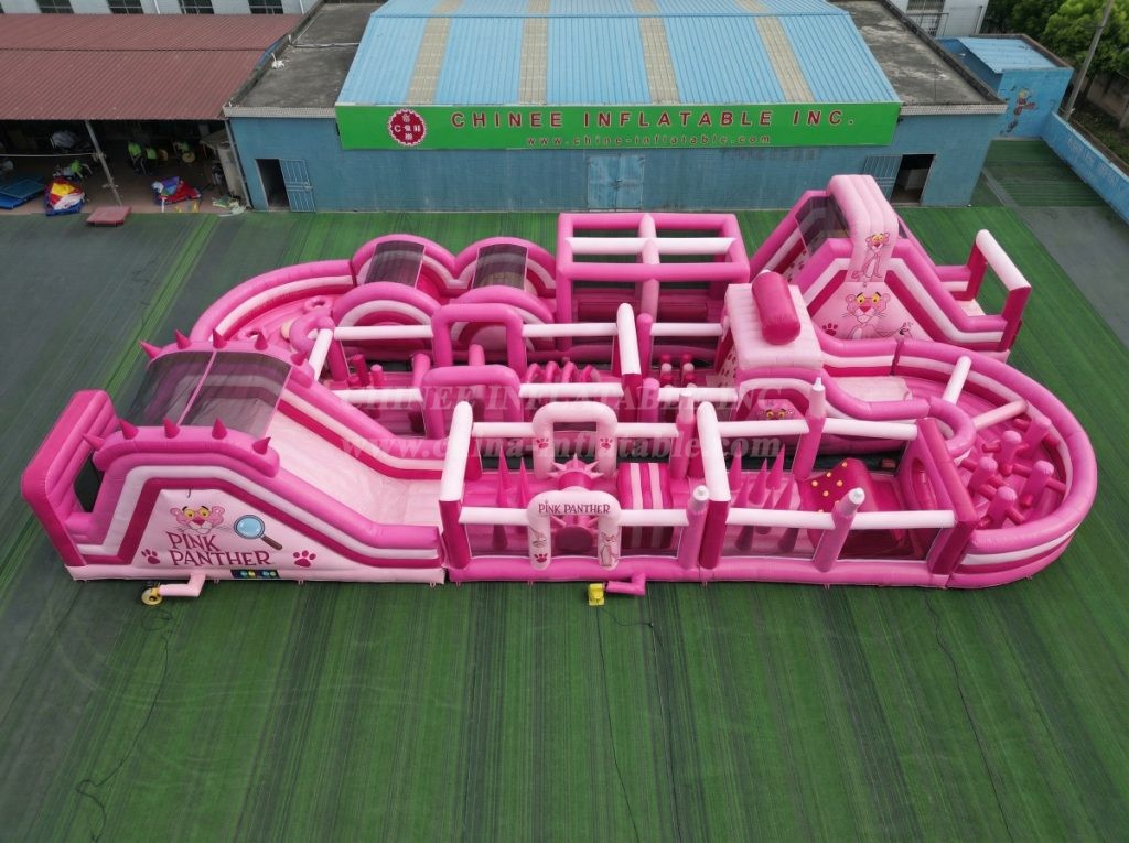 CR2-351 Pink Panther Theme Challenging Run Giant Inflatable Obstacle Courses