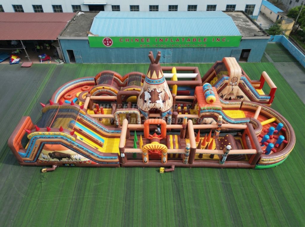 CR2-356 American Indian Theme Challenging Run Giant Inflatable Obstacle Courses