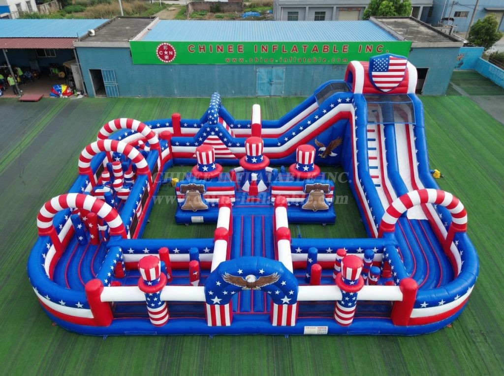 CR2-358 American Style Theme Challenging Run Giant Inflatable Obstacle Courses