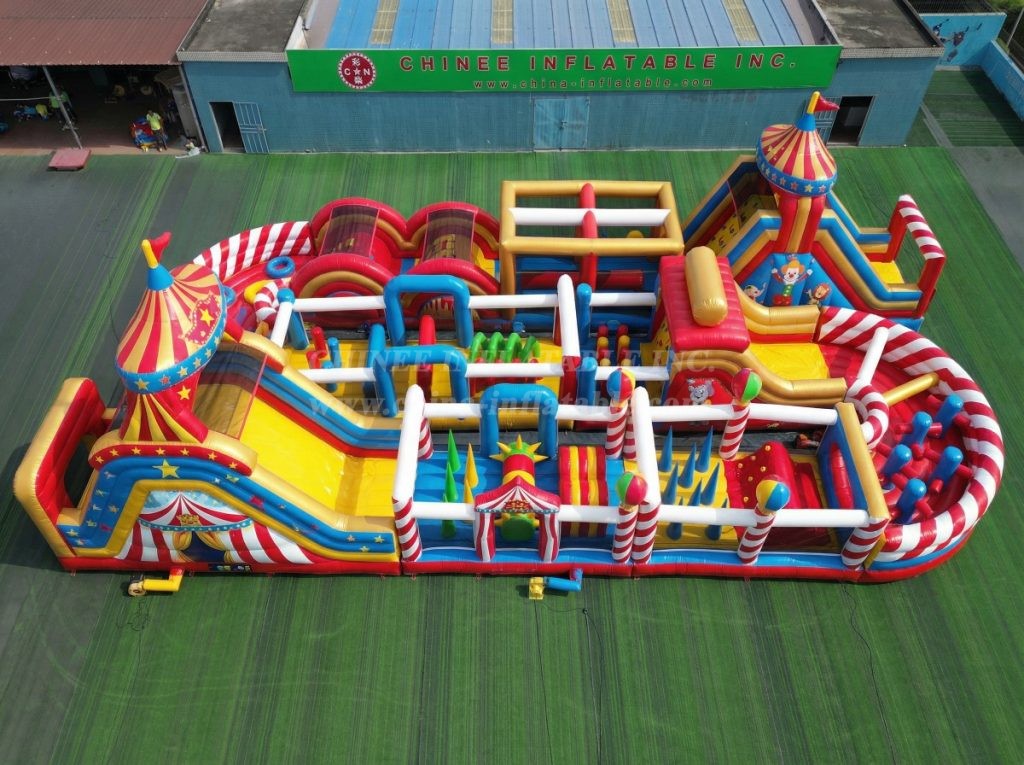 CR2-372 Circus Theme Challenging Run Giant Inflatable Obstacle Courses