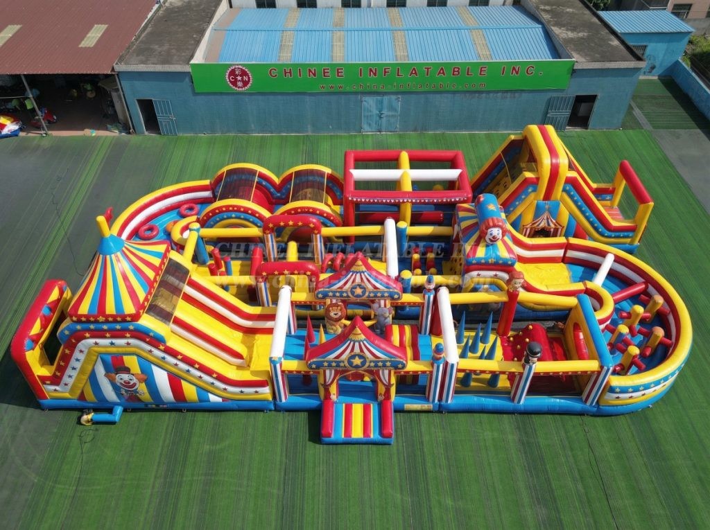 CR2-373 Circus Theme Challenging Run Giant Inflatable Obstacle Courses