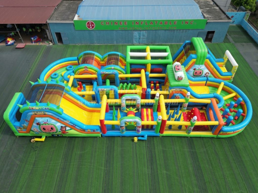 CR2-375 Cocomelon Theme Challenging Run Giant Inflatable Obstacle Courses