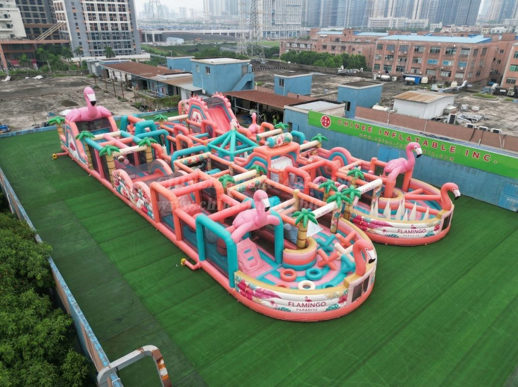 CR2-39 Flamingo Theme Challenging Run Giant Inflatable Obstacle Courses