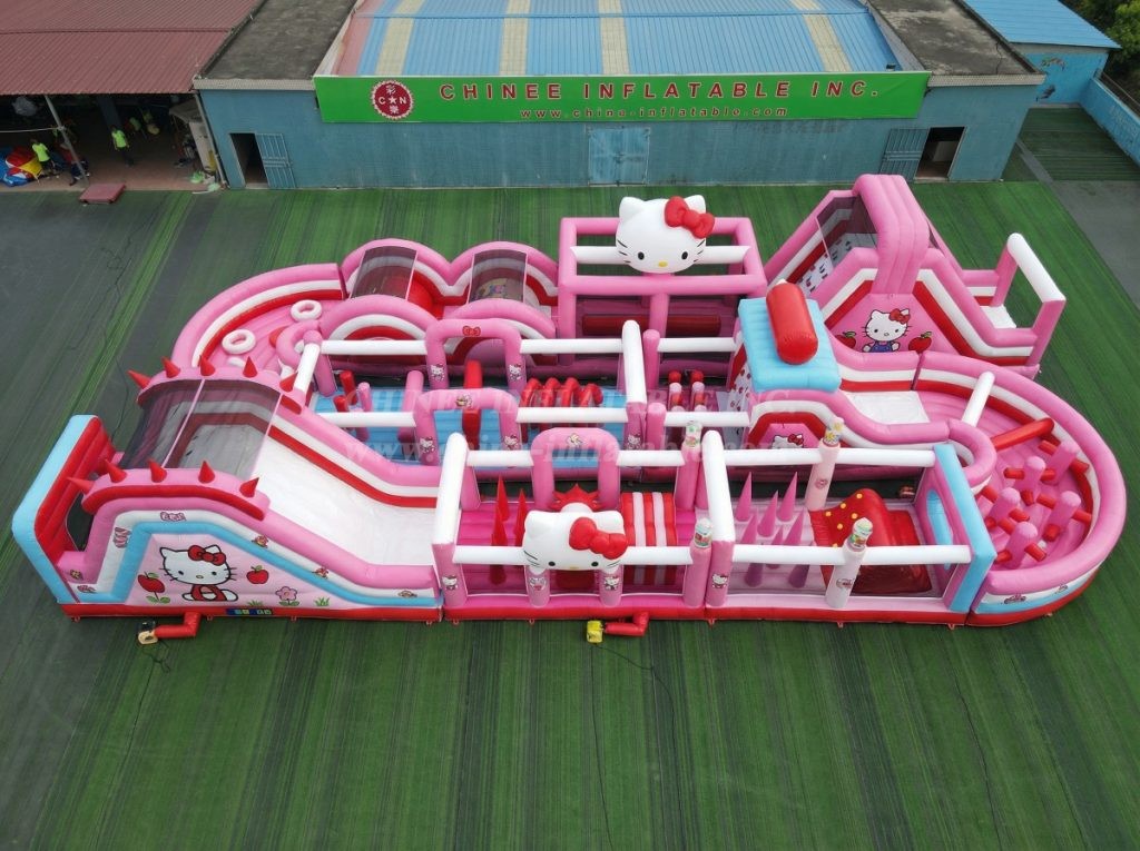 CR2-391 Hello Kitty Theme Challenging Run Giant Inflatable Obstacle Courses
