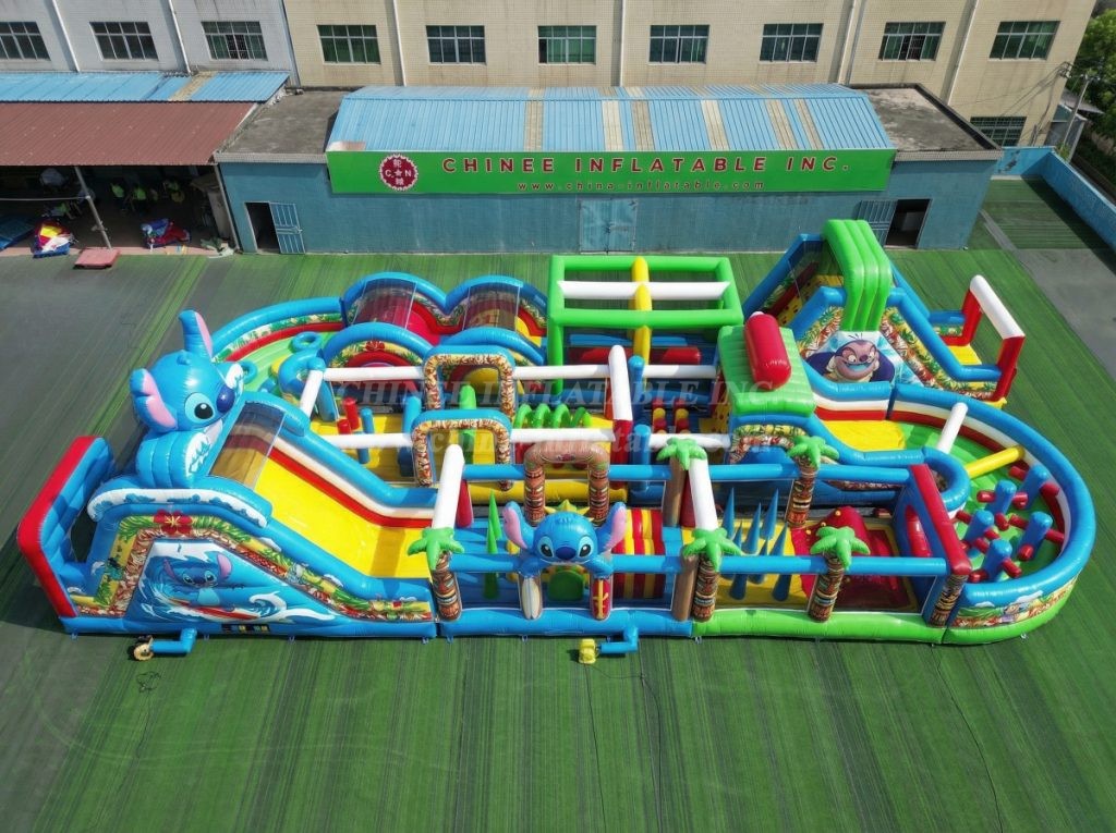 CR2-398 Lilo & Stitch Theme Challenging Run Giant Inflatable Obstacle Courses