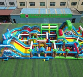 CR2-398 Lilo & Stitch Theme Challenging Run Giant Inflatable Obstacle Courses