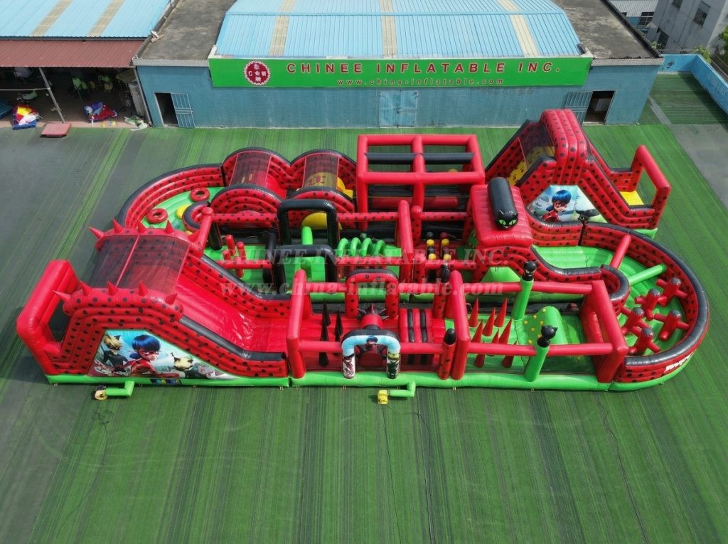 CR2-411 Miraculous Ladybug Theme Challenging Run Giant Inflatable Obstacle Courses