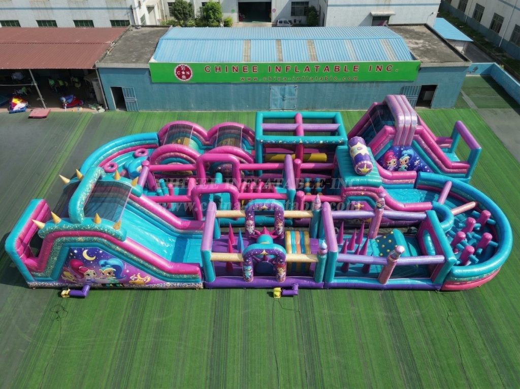 CR2-432 Shimmer & Shine Theme Challenging Run Giant Inflatable Obstacle Courses