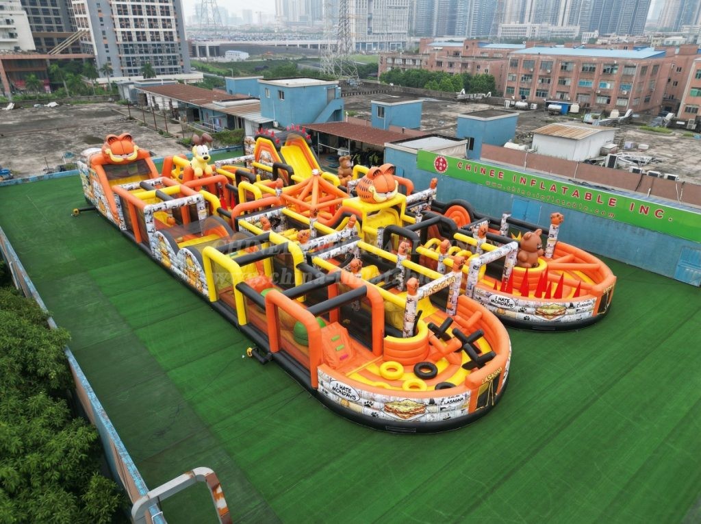 CR2-45 Garfield Theme Challenging Run Giant Inflatable Obstacle Courses