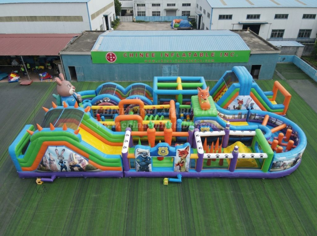 CR2-466 Zootopia Theme Challenging Run Giant Inflatable Obstacle Courses