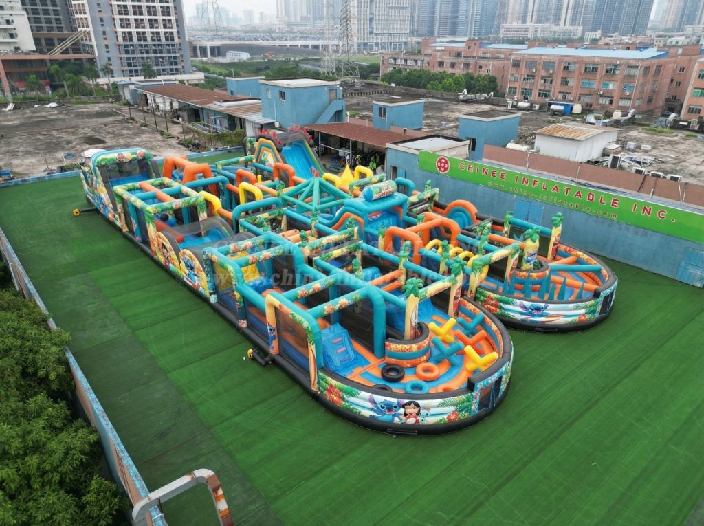 CR2-58 Lilo & Stitch Theme Challenging Run Giant Inflatable Obstacle Courses