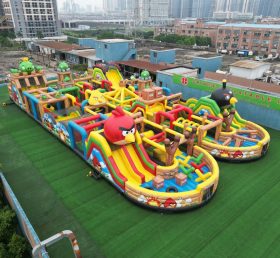 CR2-6 Angry Birds Theme Challenging Run Giant Inflatable Obstacle Courses
