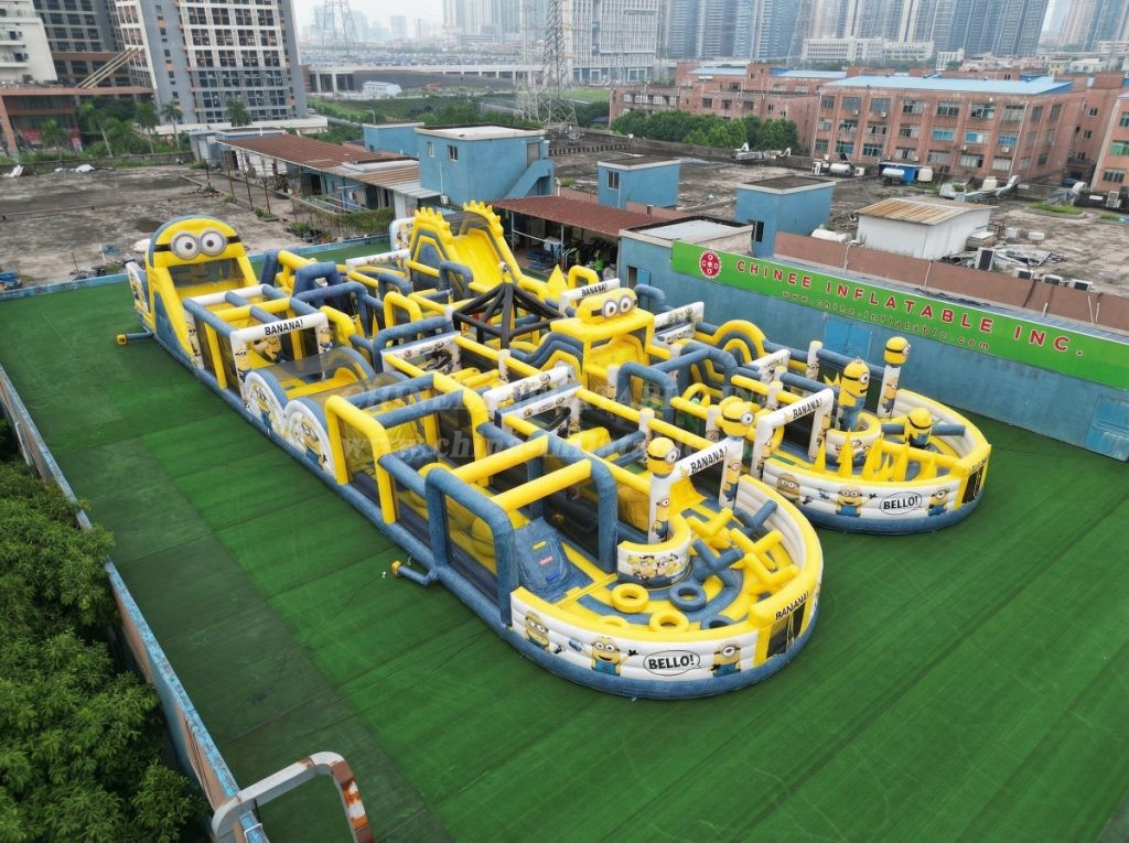 CR2-75 Minions Theme Challenging Run Giant Inflatable Obstacle Courses