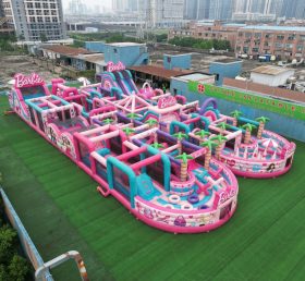 CR2-9 Barbie Theme Challenging Run Giant Inflatable Obstacle Courses