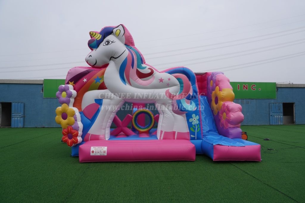 T2-4777B Unicorn Bouncy Castle with Slide