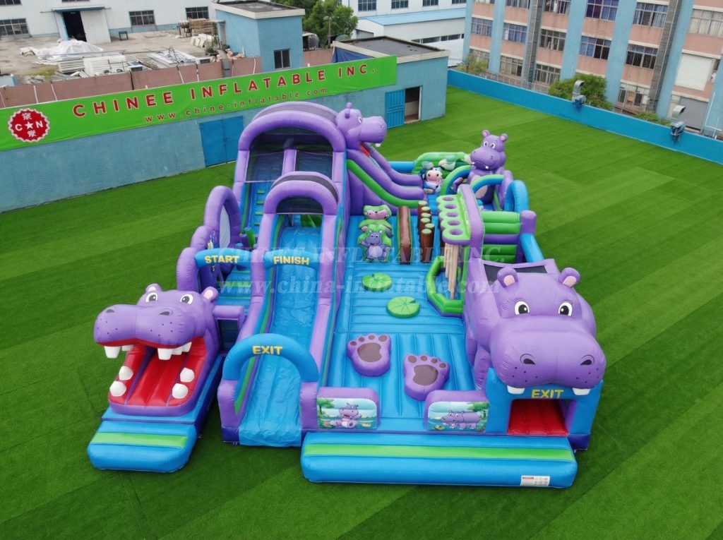 GF3-338 Hippo Theme Inflatable Park