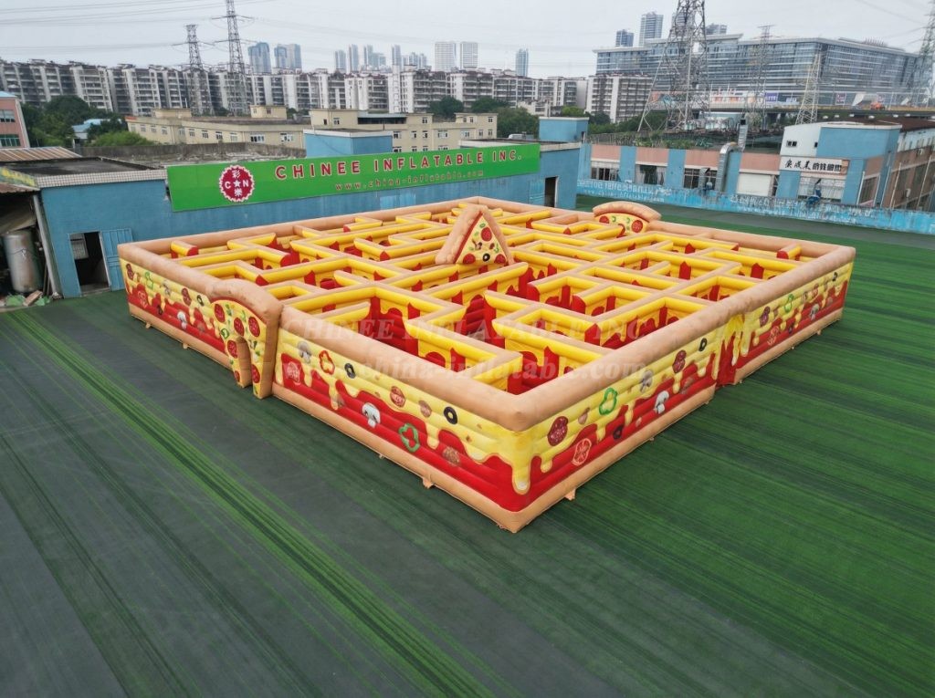 MAZE1-117 Pizza Theme Inflatable Maze