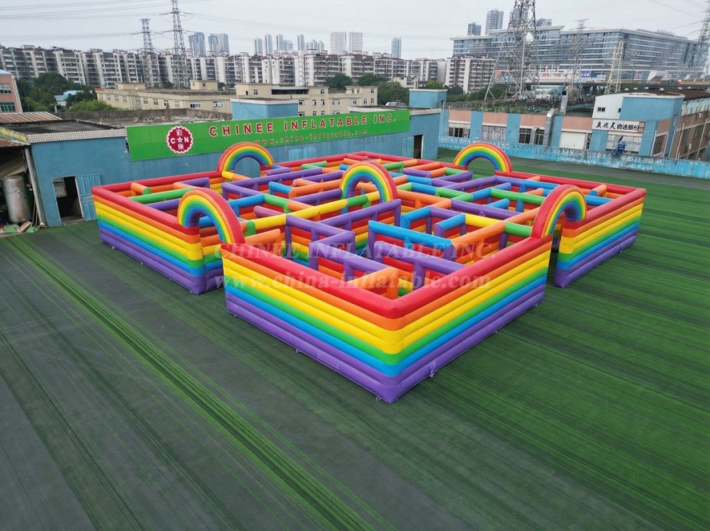 MAZE1-126 Rainbow Theme Inflatable Maze
