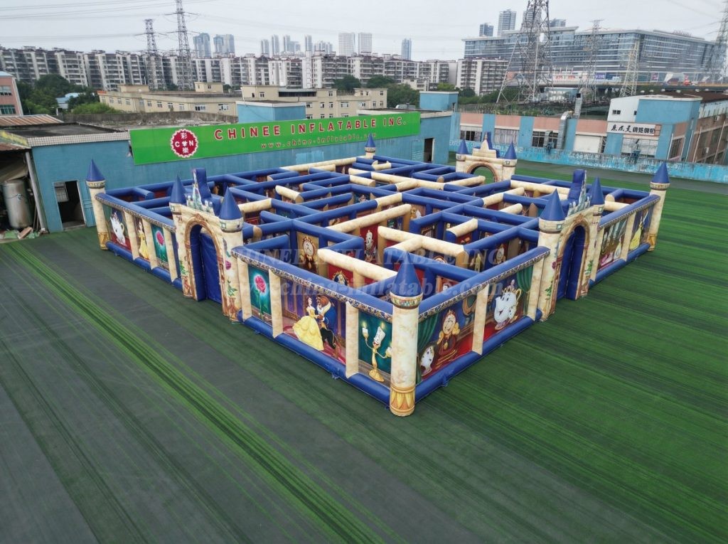 MAZE1-13 Beauty and the Beast Theme Inflatable Maze