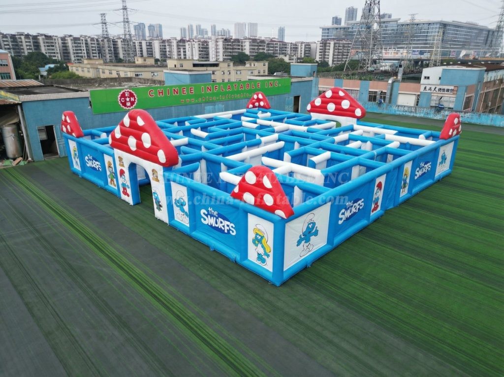 MAZE1-159 The Smurfs Theme Inflatable Maze