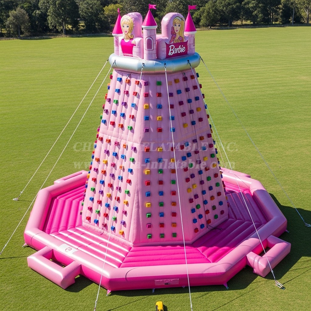 T11-4139 Barbie Theme Inflatable Climbing Wall