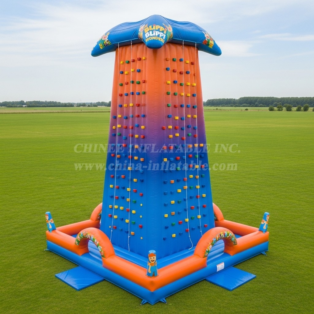 T11-4159 Blippi Wonders Theme Inflatable Climbing Wall