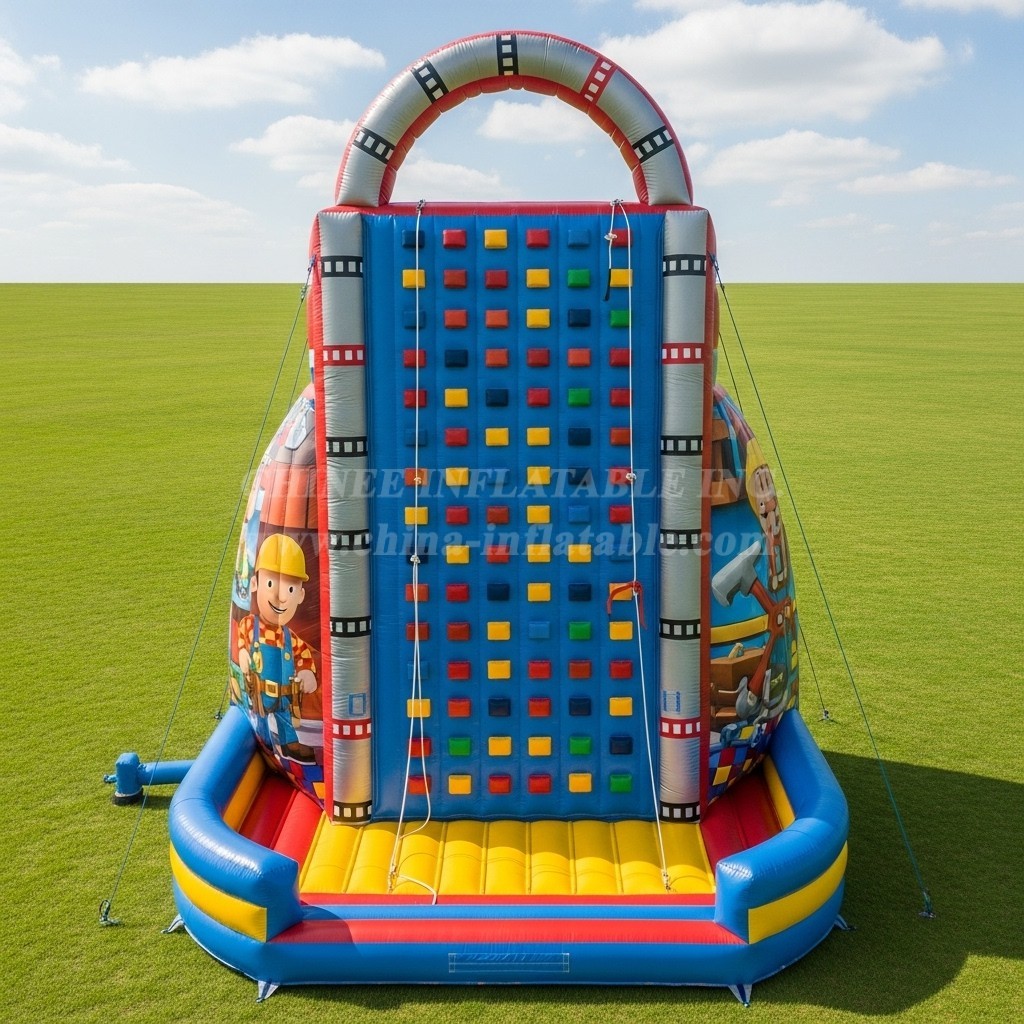 T11-4164 Bob the Builder Theme Inflatable Climbing Wall