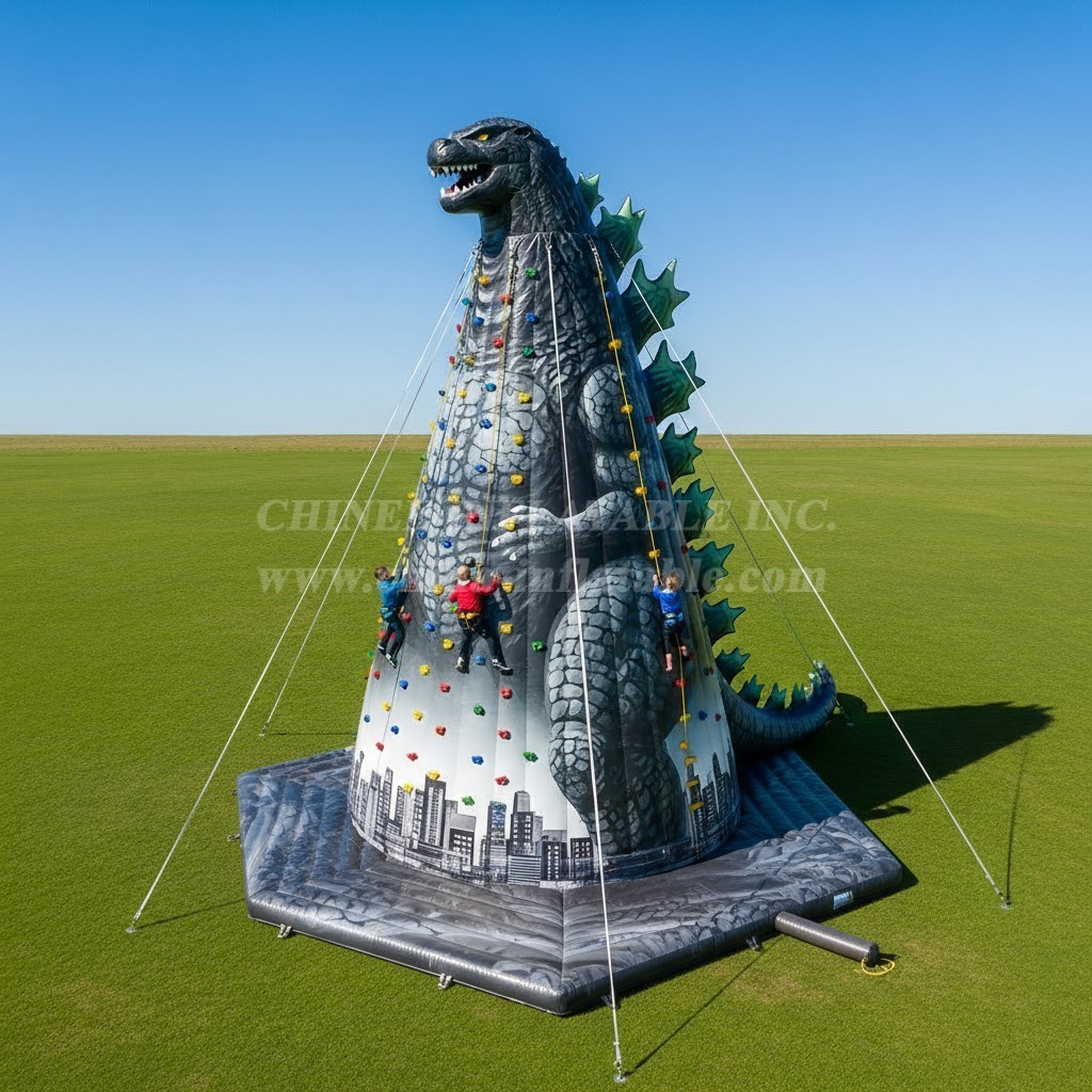 T11-4210 Godzilla Theme Inflatable Climbing Wall