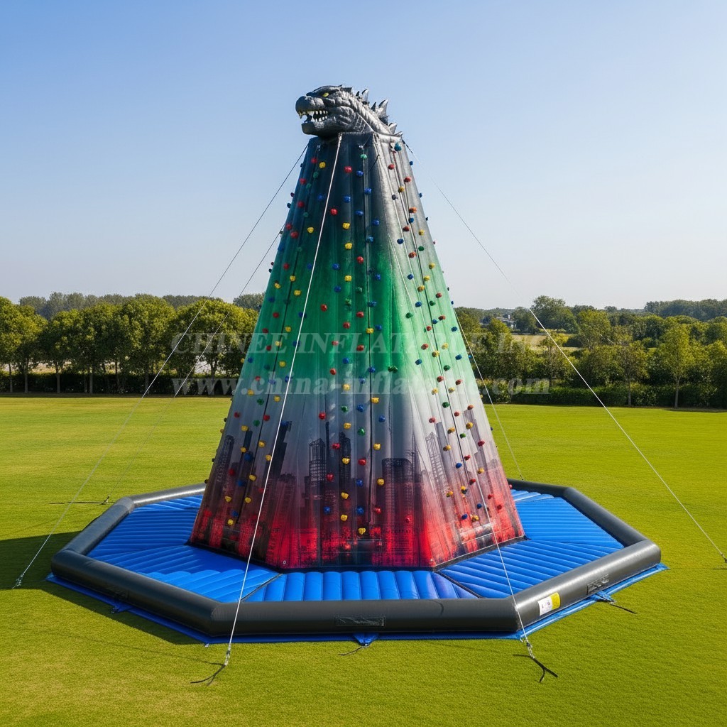T11-4212 Godzilla Theme Inflatable Climbing Wall