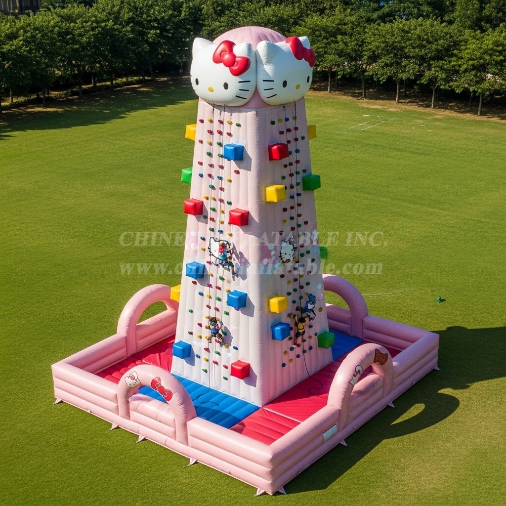 T11-4216 Hello Kitty Theme Inflatable Climbing Wall