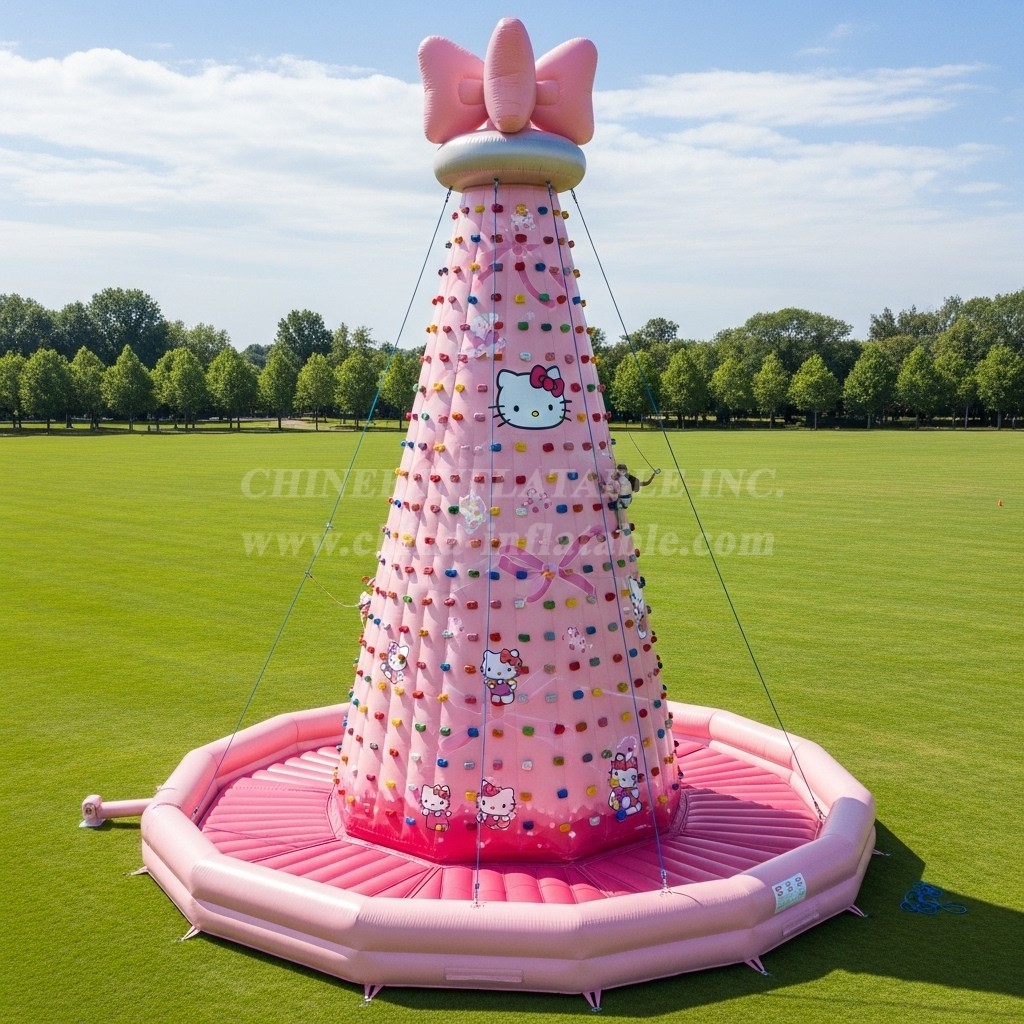 T11-4217 Hello Kitty Theme Inflatable Climbing Wall