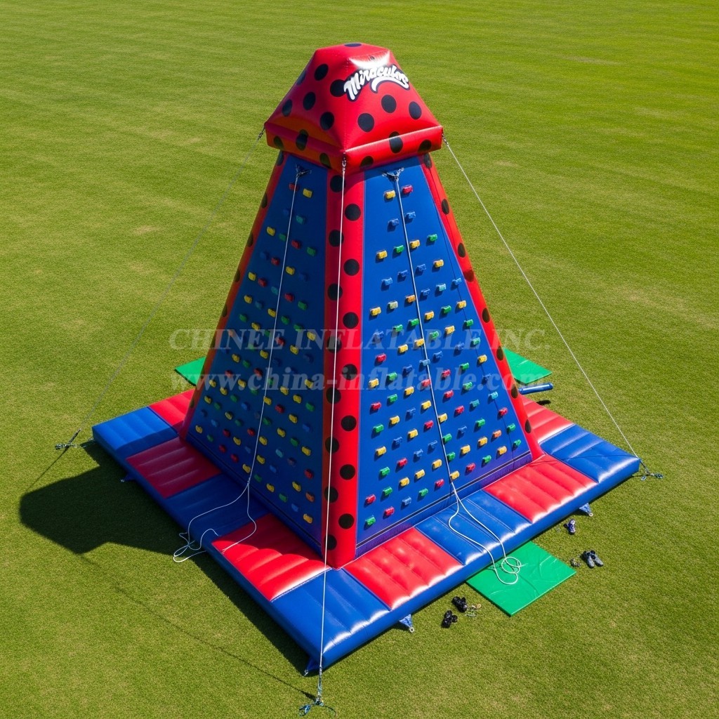 T11-4284 Miraculous Ladybug Theme Inflatable Climbing Wall