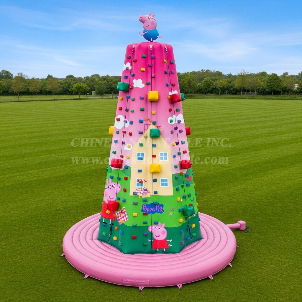 T11-4315 Peppa Pig Theme Inflatable Climbing Wall