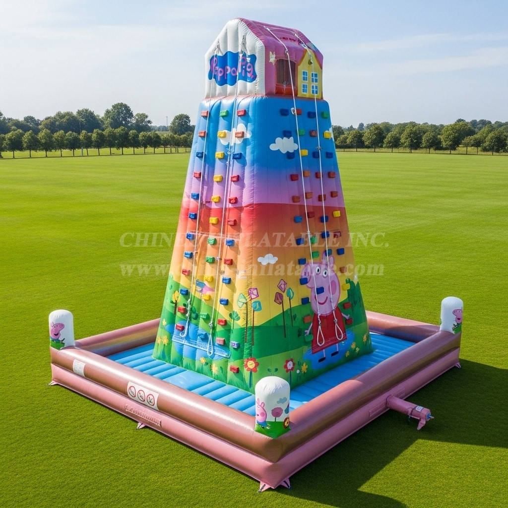 T11-4316 Peppa Pig Theme Inflatable Climbing Wall