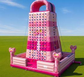 T11-4323 Pink Panther Theme Inflatable Climbing Wall