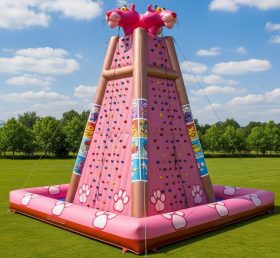T11-4326 Pink Panther Theme Inflatable Climbing Wall