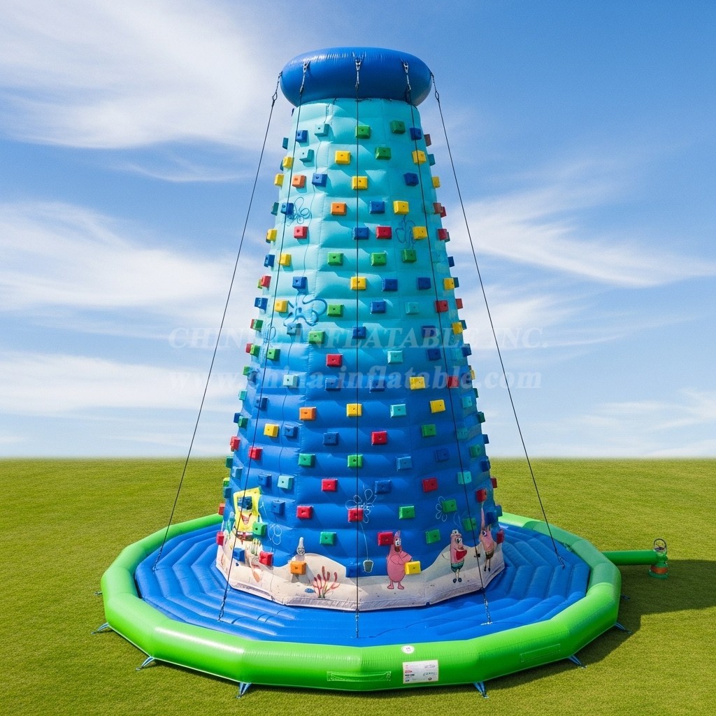 T11-4382 Spongebob Theme Inflatable Climbing Wall