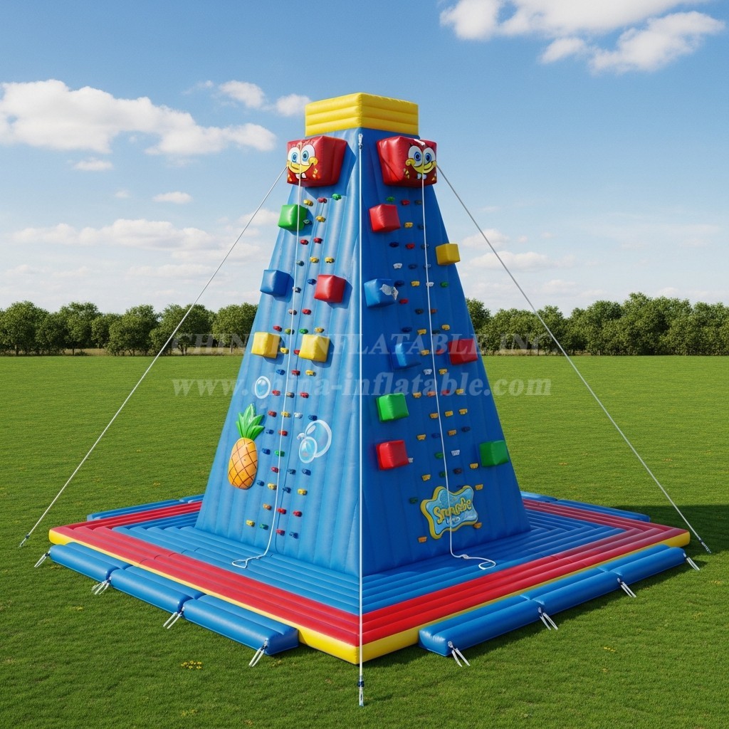 T11-4384 Spongebob Theme Inflatable Climbing Wall