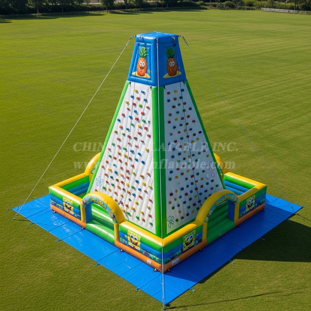T11-4385 Spongebob Theme Inflatable Climbing Wall