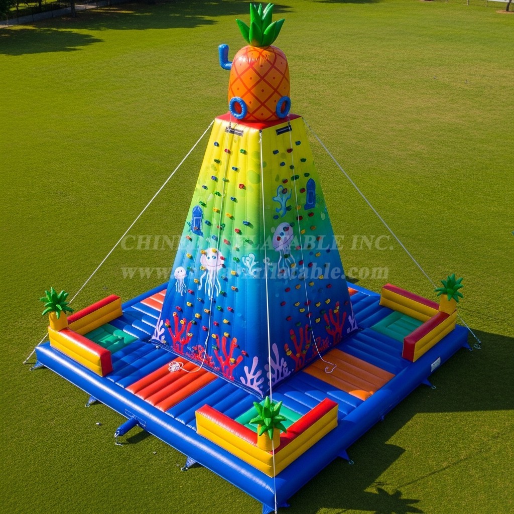 T11-4386 Spongebob Theme Inflatable Climbing Wall