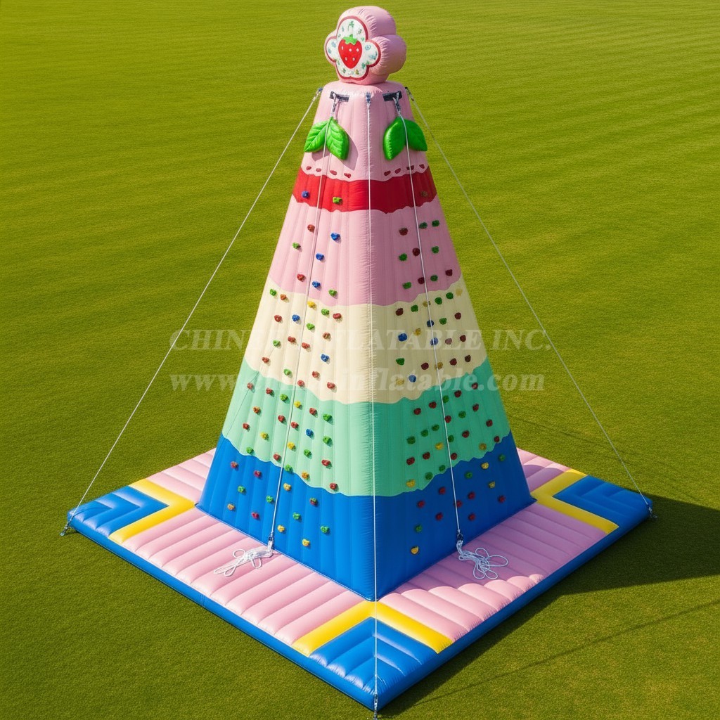 T11-4392 Strawberry Shortcake Theme Inflatable Climbing Wall