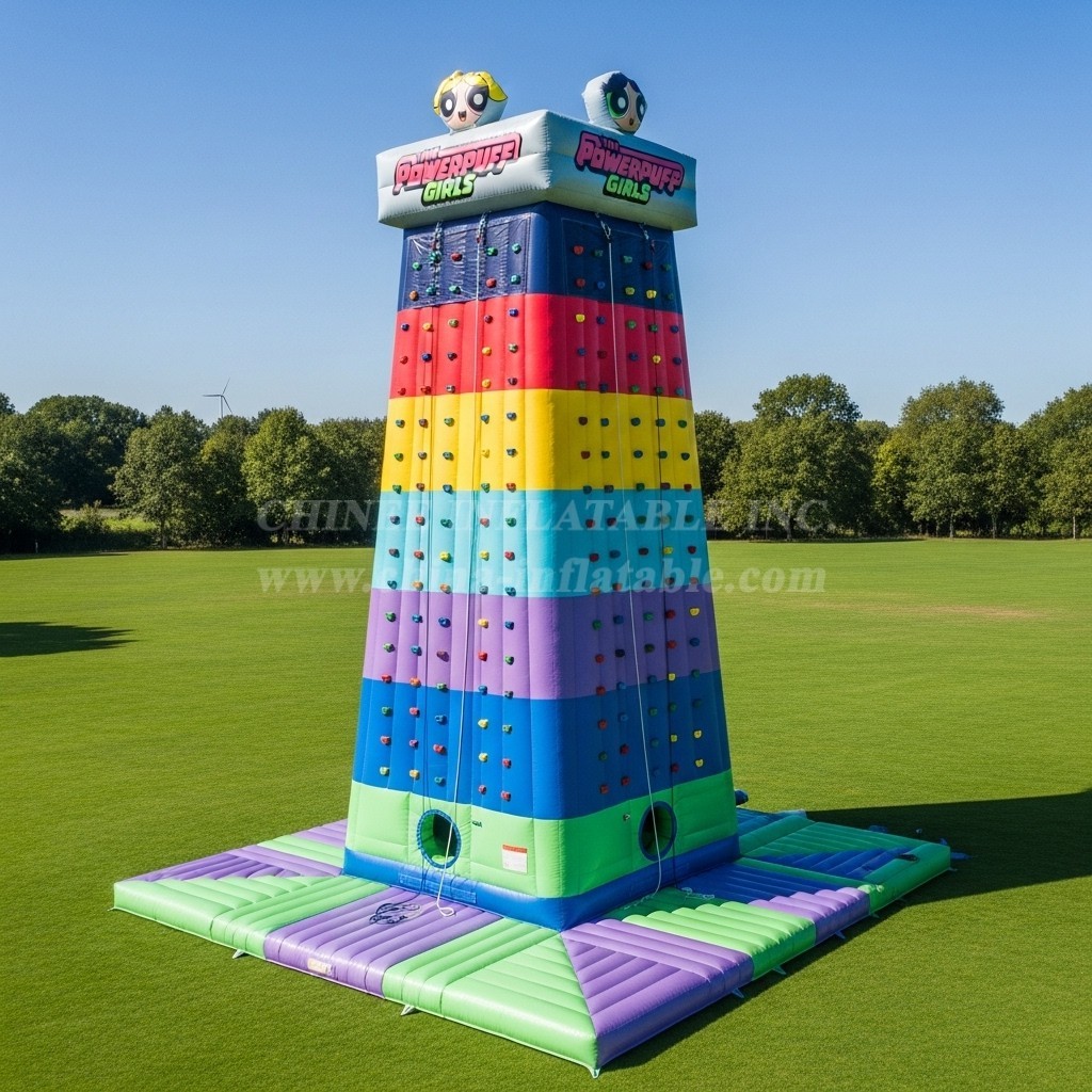 T11-4433 The Powerpuff Girls Theme Inflatable Climbing Wall