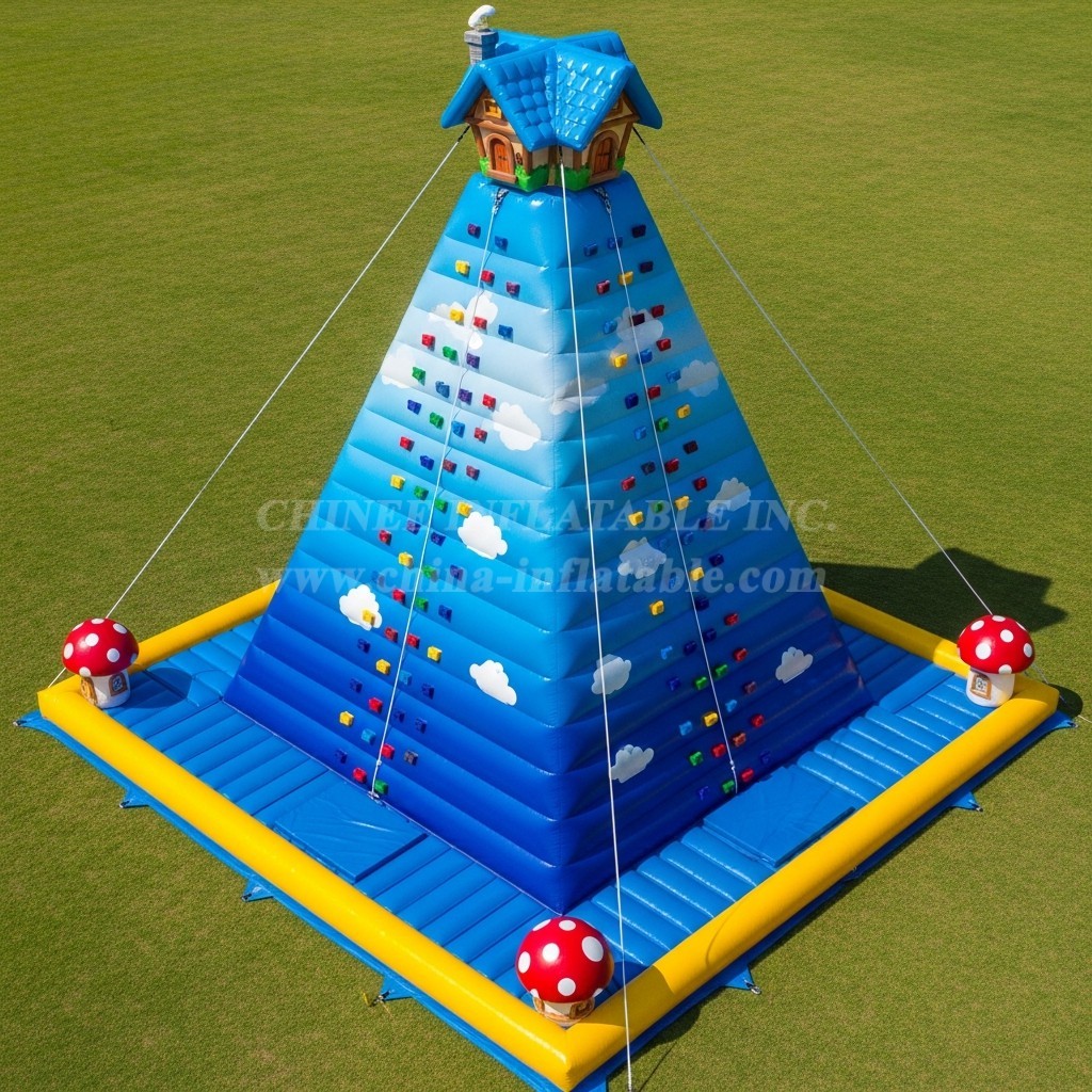 T11-4445 The Smurfs Theme Inflatable Climbing Wall