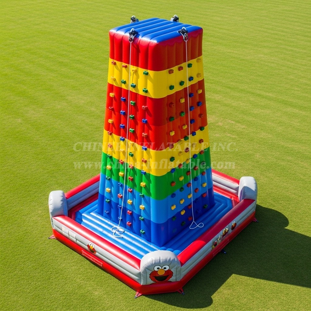 T11-4453 Tickle Me Elmo Theme Inflatable Climbing Wall