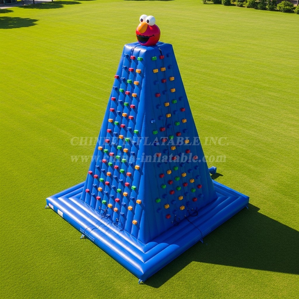 T11-4457 Tickle Me Elmo Theme Inflatable Climbing Wall