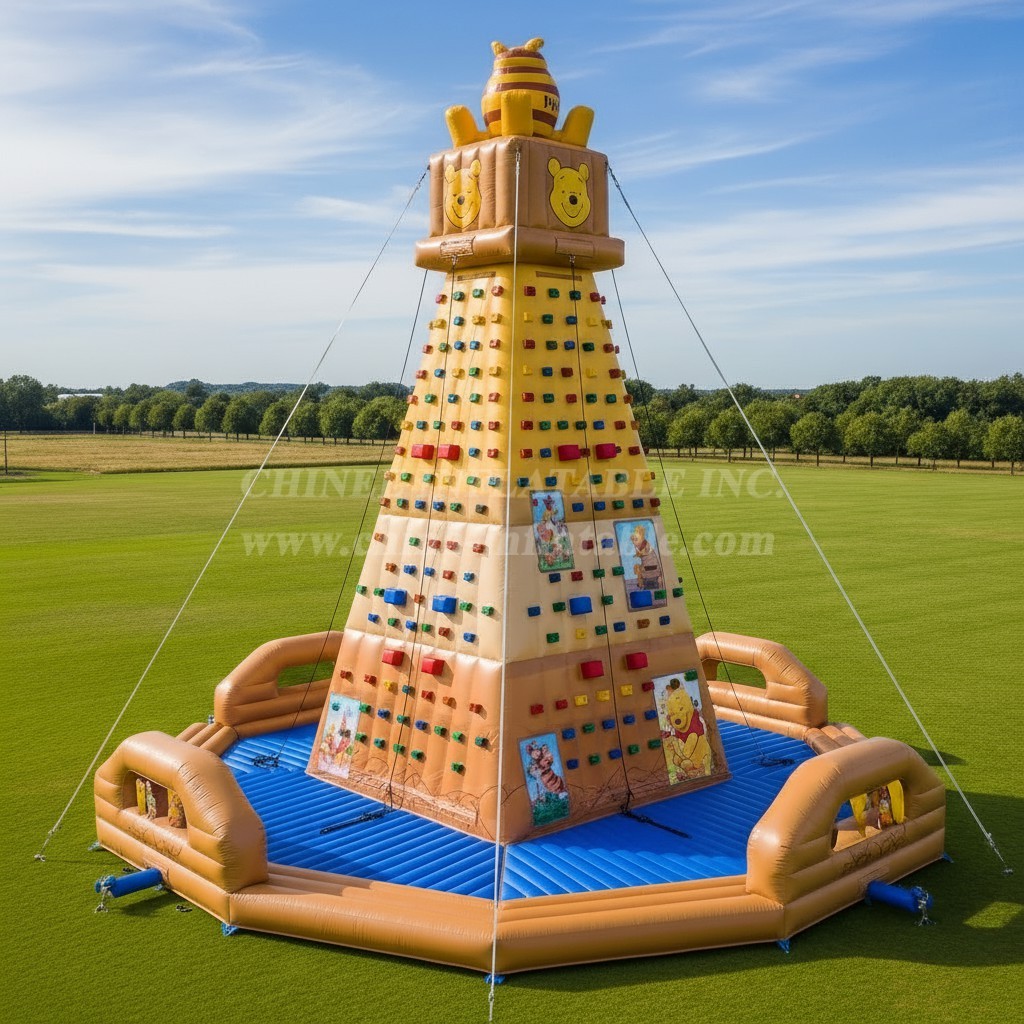 T11-4480 Winnie the Pooh Theme Inflatable Climbing Wall