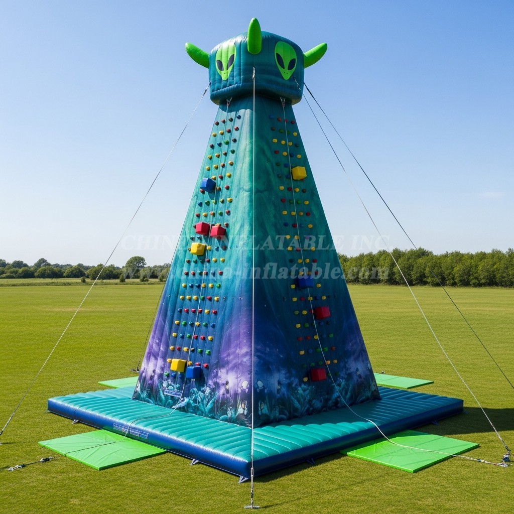 T11-4494 Alien Theme Inflatable Climbing Wall