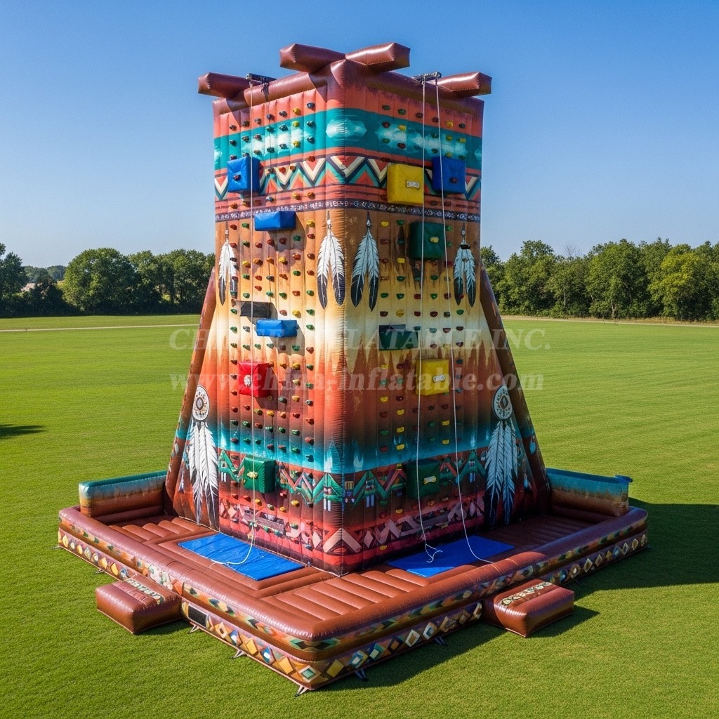 T11-4496 American Indian Theme Inflatable Climbing Wall