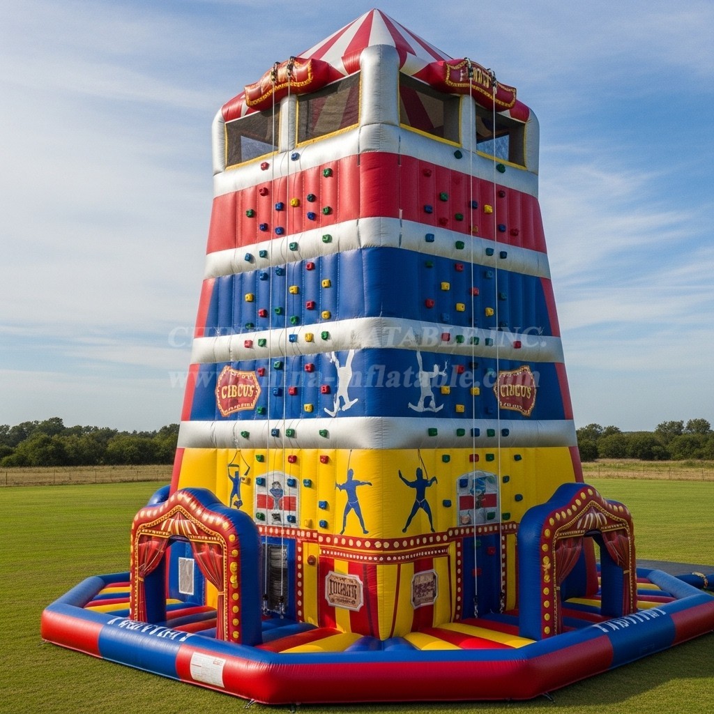 T11-4537 Circus Theme Inflatable Climbing Wall