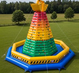 T11-4585 Excavator Theme Inflatable Climbing Wall